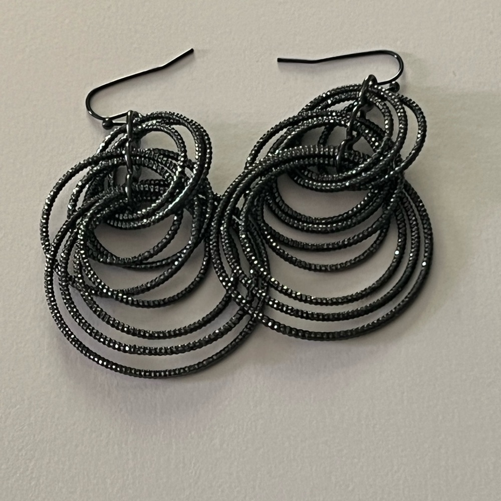 Shiny black hoop earrings from Silpada